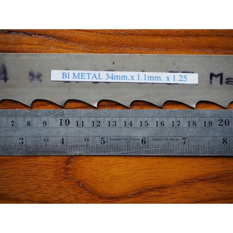 ใบเลื่อยสายพานตัดไม้ 4340x34x1.25 hi speed m42 bimetal