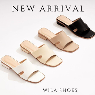 WILA SHOE รองเท้าแตะหน้าตัด สูง1.5" รองเท้าแตะผู้หญิง ผู้หญิงแฟชั่นรองเท้าแตะผู้หญิงนุ่ม สีมินิมอล สีเอิร์ทโทน รุ่นสาคู