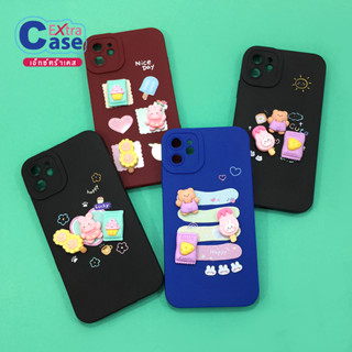 7plus 11 / Samsung A14(5G) A23 A52 A53(5G) เคสมือถือนิ่ม TPU กันเลนส์กล้องนูนลายการ์ตูนติดอะไหล่นูน