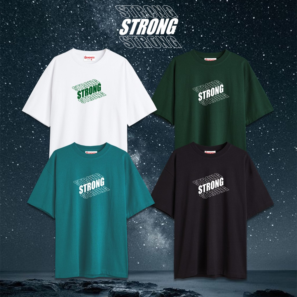 Grandness เสื้อยืด Oversize ลายกราฟิก รุ่น OV199-202 ( สีขาว/เขียวใบไม้/ทะเล/ดำ )