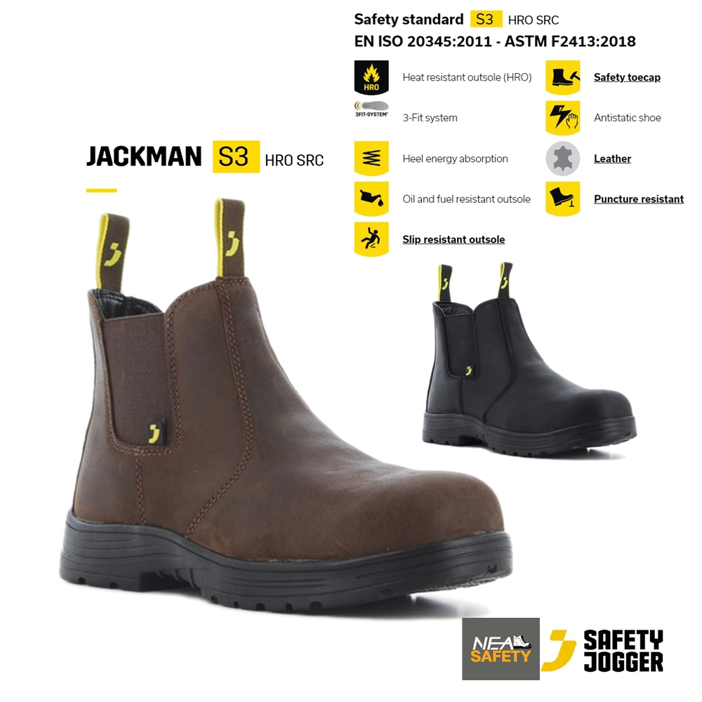SAFETY JOGGER - Jackman S3 รองเท้าเซฟตี้ หุ้มข้อ หัวเหล็ก คุณภาพสูง มาตรฐานสากล รองเท้านิรภัย