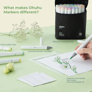 FOLIO ART : ปากกามาร์คเกอร์ Ohuhu เซต Pastel Blossoming 48 สี (Honolulu Series) 90031
