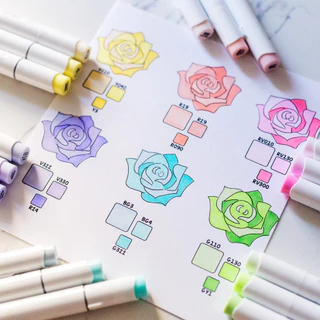 FOLIO ART : ปากกามาร์คเกอร์ Ohuhu เซต Pastel Blossoming 48 สี (Honolulu Series) 90031
