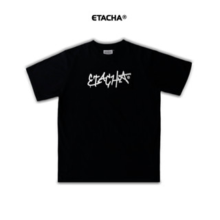 เสื้อ Oversized ETAHCA แขนสั้น  สีดำ พิมพ์ลาย  E Star Font White