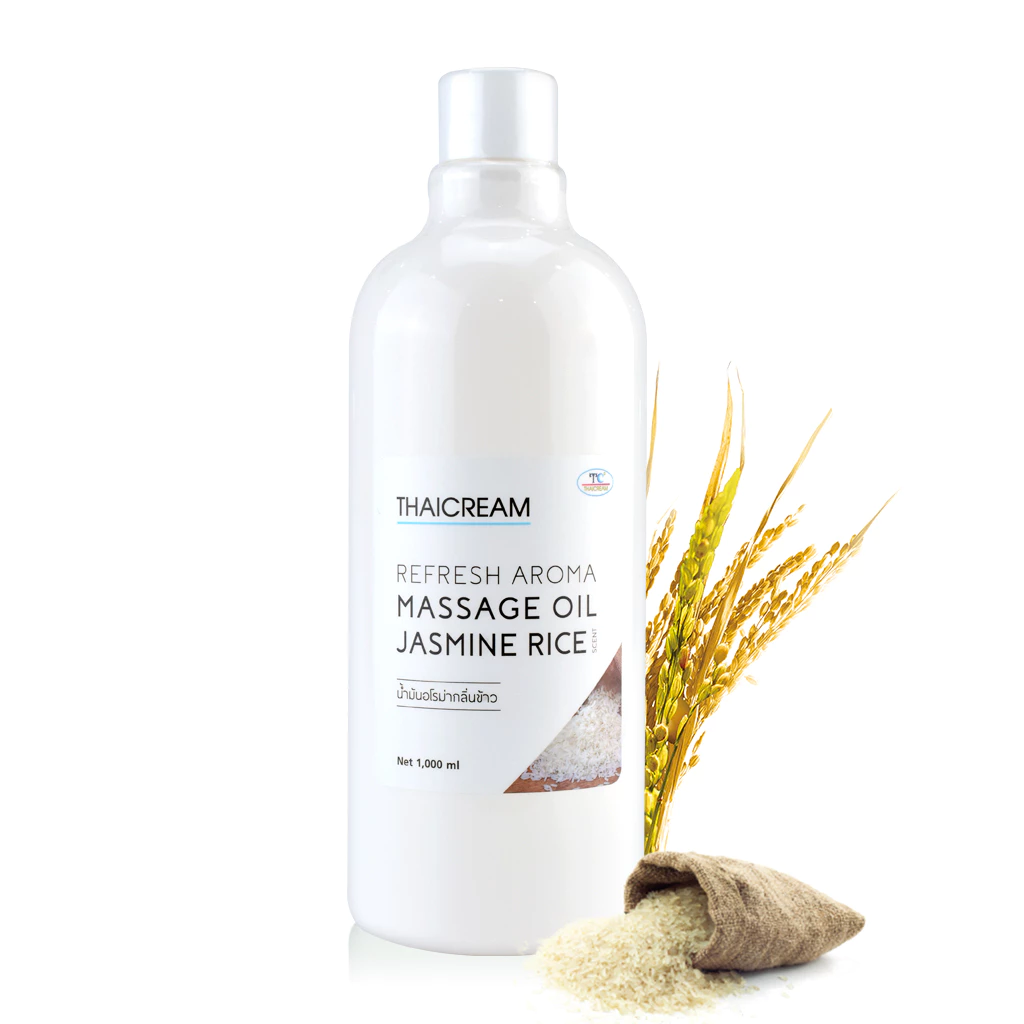 ไทยครีม น้ำมันนวดตัว 1ลิตร กลิ่น ข้าวหอมมะลิ สปา อโรม่า ออยนวด บำรุงผิว thaicream Aroma Massage Oil