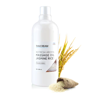 ไทยครีม น้ำมันนวดตัว 1ลิตร กลิ่น ข้าวหอมมะลิ สปา อโรม่า ออยนวด บำรุงผิว thaicream Aroma Massage Oil