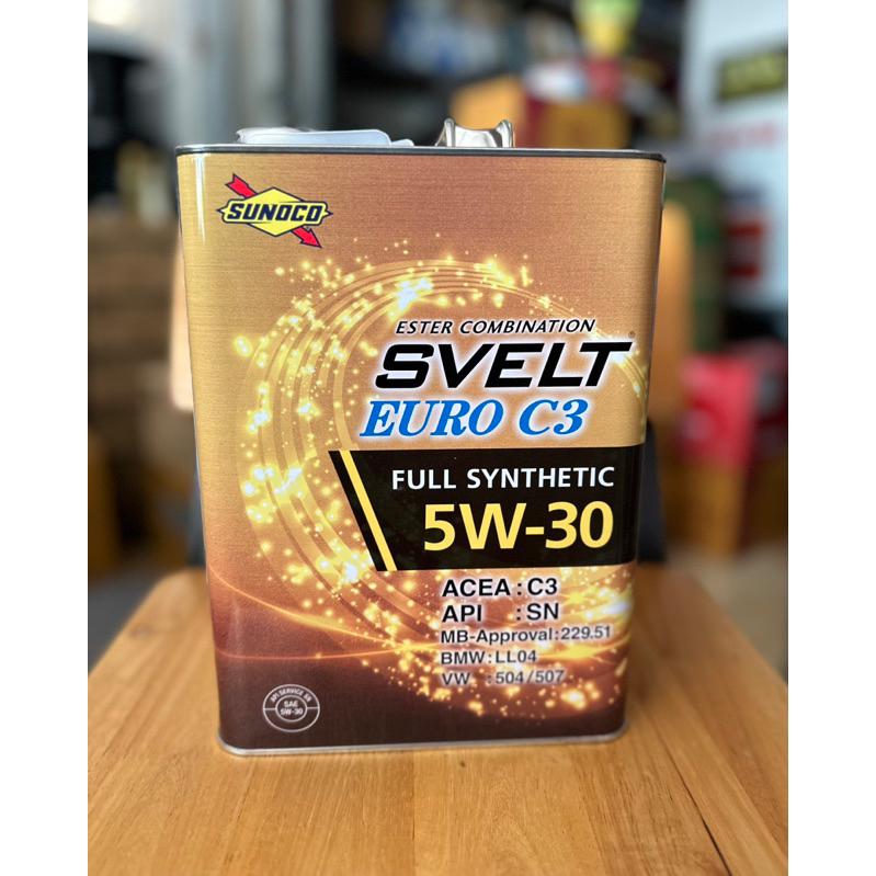 น้ำมันเครื่องสังเคราะห์แท้ Sunoco Svelt Euro 5W-30 🔺Made in Japan🔺