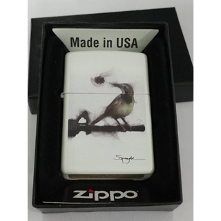 ZIPPO 29895  SPAZUK DESIGN  WHITE MATTE COLOR IMAGE   สีขาวเมทาลิคลายแบบสกรีน ผลิตปี2018 ของใหม่ไม่ผ่านการใช้งานของแท้