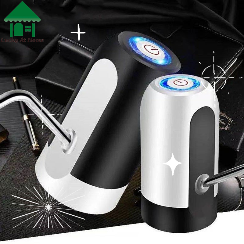 Luckyathome เครื่องกดน้ำดื่มอัตโนมัติ ที่กดน้ำดื่ม USB แบบชาร์จแบตได้ ทำจากวัสดุคุณภาพ เครื่องกดน้ำ ที่กดน้ำ กดน้ำ