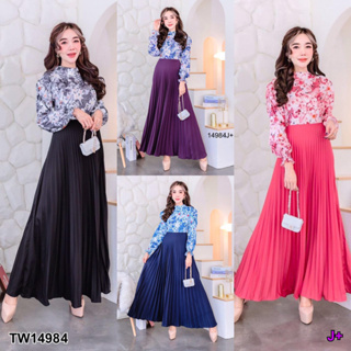 TW14984 Maxi Dress เดรสยาวแขนยาว