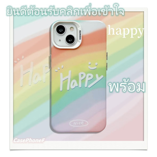 ✨ส่งของขวัญ✨เคส for iPhone 11 14 Pro Max Case for iPhone 12 13 ป้องกันการตก การป้องกัน happy พร้อม สาวน่ารักหัวใจ หวานสว