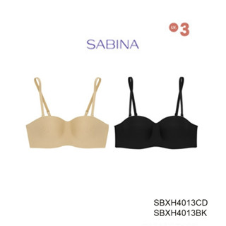 Sabina ซาบีน่า เสื้อชั้นใน (Set 2 ชิ้น) มีโครง BODY BRA THE SERIES (เกาะอก) รุ่น Soft Doomm รหัส SBXH4013CD+SBXH4013BK สีเนื้อเข้ม/สีดำ