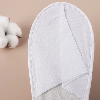 SHO-WHITESLIPP🩰รองเท้า Slipper แบบใช้แล้วทิ้ง รองเท้าแตะโรงแรมสีขาว เนื้อบาง พื้นกันลื่น ของใช้ในโรงแรม (1คู่) 🩰
