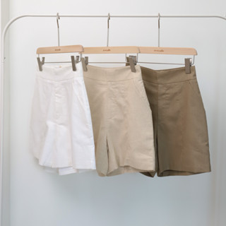 Avocado  linen whipping choc shorts กางเกงขาสั้นผ้าลินิน