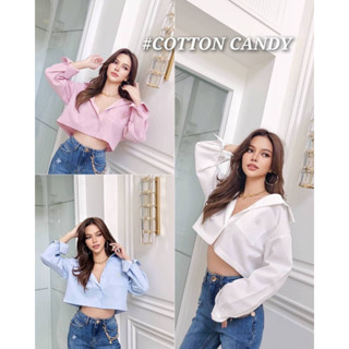 #COTTON CANDY 🍭เสื้อครอปเชิ้ต CL ปัก