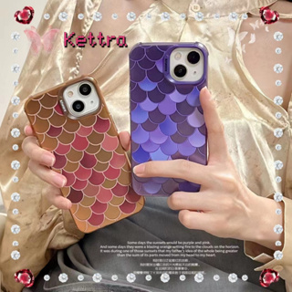 💜Kettra💜ป้องกันการหล่น ขอบเต็ม iPhone 11 14 pro max ความคิดสร้างสรรค์ เลื่อม แฟชั่น สีม่วง case for iPhone 12 13