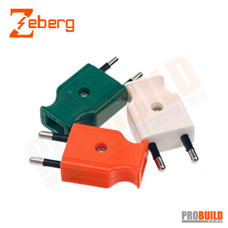 ปลั๊กตัวผู้ Zeberg ZBG601 ขากลม 2ขา แพ็ค/6ชิ้น