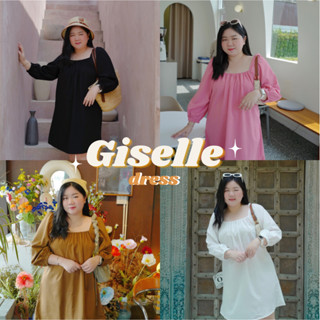 💖 Giselle Dress เดรสแขนยาวคอเหลี่ยม 4 สี #เสื้อผ้าสาวอวบ Plussize