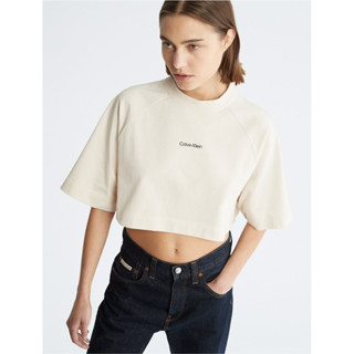 Naturals Cropped Boxy Crewneck T-Shirt ของแท้จากอเมริกา🇺🇸💯