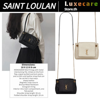 YSL แซงต์ โลรองต์👜Yves Saint Laurent MONOGRAM NOLITA Women/Shoulder Bag สุภาพสตรี/กระเป๋าสะพายไหล่/กระเป๋าโซ่