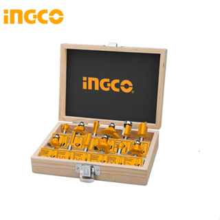 INGCO ชุดดอกเร้าเตอร์ 12 ชิ้น (6 มม.) AKRT1201 เส้นผ่าศูนย์กลางก้าน :  6 mm.