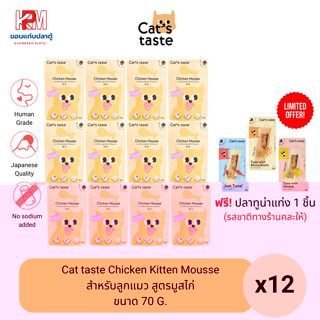 Cat taste Chicken Kitten Mousse อาหารเปียก สำหรับลูกแมว สูตรมูสไก่ ขนาด 70 G. (x12ซอง)