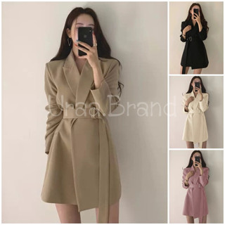 4 สี (พร้อมส่ง) เสื้อโค้ท เทรนช์โค้ท โค้ท โค้ทสั้น พร้อมเข็มขัด Trench Coat Cute With Belt เสื้อโค้ทผู้หญิง เสื้อคลุม