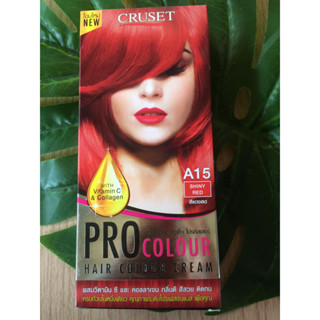 ครูเซ็ท A15 สีแดงสด สีผม สีย้อมผม เปลี่ยนสีผม ทรีทเม้นท์ สีแฟชั่น CRUSET PRO A15 SHINY RED HAIR COLOR CREAM