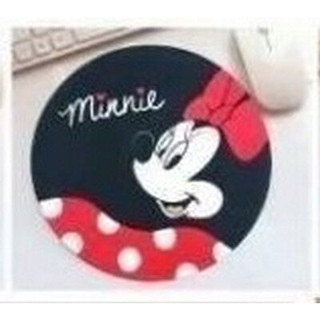 mousepad (mouse pad) แผ่นรองเม้าส์ ทรงกลม เส้นผ่าศูนย์กลาง 9 นิ้ว เนื้อหนา ลาย Minnie mouse มินนี่เม้าส์