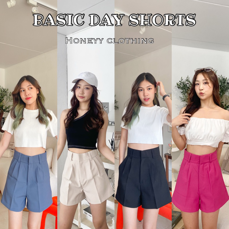 BASIC DAY SHORTS กางเกงขาสั้นผ้าเคนนี่ ทรงเป๊ะ