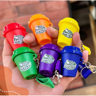 พวงกุญแจ Reusable Cup🌈7 สี Cafè Amezon ของแท้ ในซีล