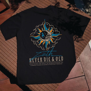 (พร้อมส่ง) เสื้อยืด THE MOON NEVERDIE OLD - ผ้า Cotton100%