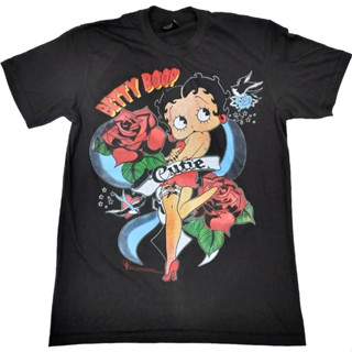 เสื้อยืด Betty Boop สีดำ วินเทจสีเฟด งานใหม่ M L XL