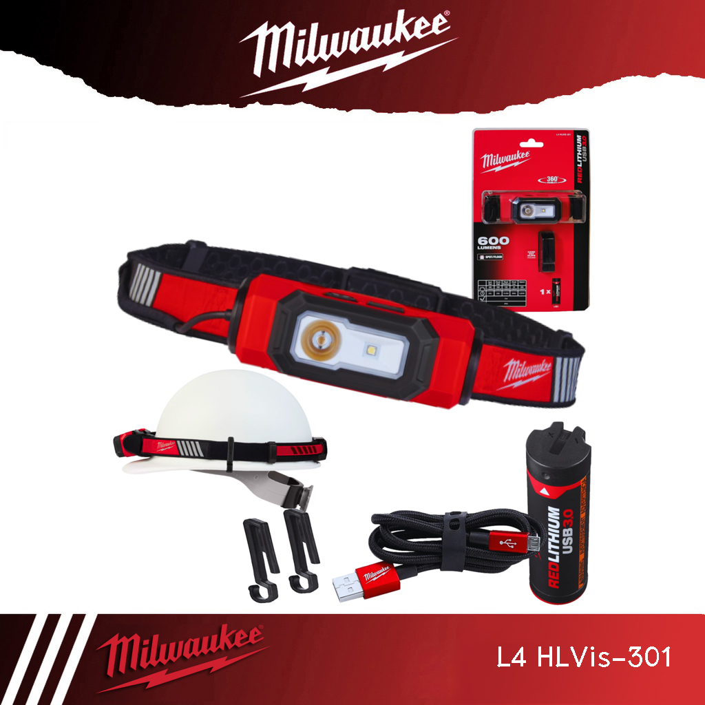 Milwaukee L4 HLvis-301 ไฟส่องสว่าง LED