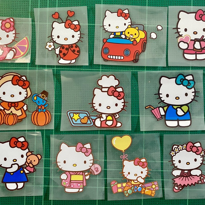 ตัวรีดการ์ตูนสุดฮิต Hello kitty เช็ตใหม่ล่าสุด kitty รีดง่ายแผ่นฟิมล์รีดร้อน
