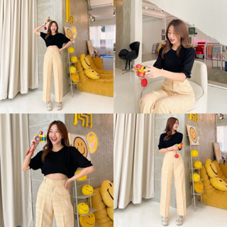 [พร้อมส่ง] Bemingpants036 - MEMIE TARTAN สีเหลือง size L