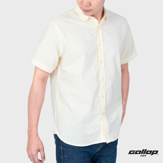 GALLOP : OXFORD CASUAL SHIRT เสื้อเชิ๊ตแขนสั้น รุ่น GW9029 สี Vanilla - ครีม