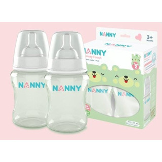 🍼 NANNY แนนนี่ ขวดนมแนนนี่9ออนซ์คอกว้างแพ็ค2ขวด แนนนี่