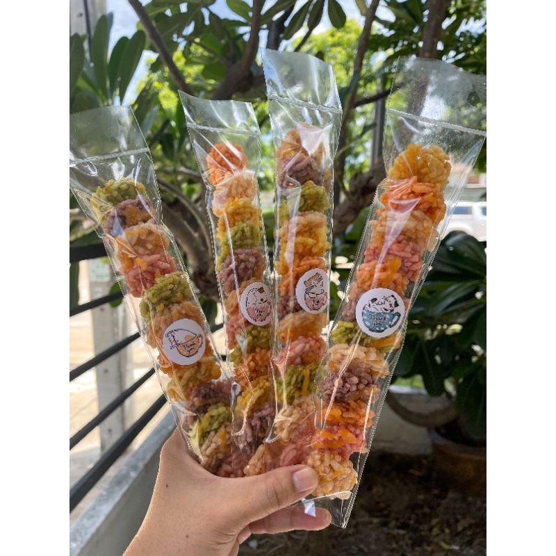 ข้าวแต๋นน้ำแตงโมจิ๋ว ถุงละ 5 บาท เท่านั้น (ขั้นต่ำ 10 ถุง) กรอบ อร่อย สดใหม่