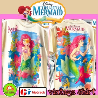 เสื้อDisney ลาย The little mermaid สีขาวเฟด วิทเทจ ( TMA-005 )