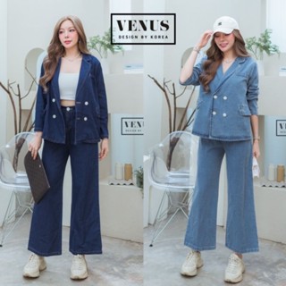 🔥Set Suite Jeans ชุดเซตผ้ายีนเนื้อดี  ตัวเสื้อทรงสูท งานสวยเวอร์วังมากๆนะคะ