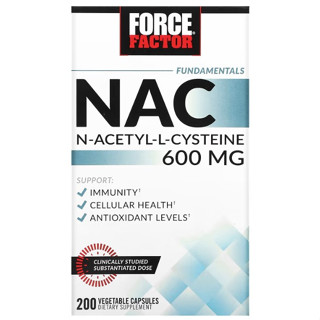 (EXP.03/2025) Force Factor, Fundamentals, NAC, N-Acetyl-L-Cysteine, 600 mg, 200 Vegetable Capsules