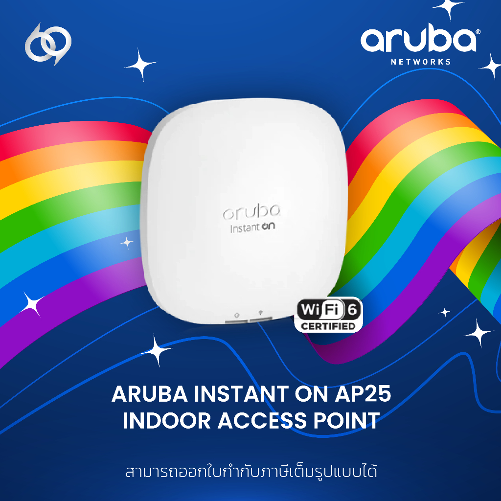 Aruba Instant On AP25 (RW) 4x4 Wi-Fi 6 Indoor Access Point (R9B28A)