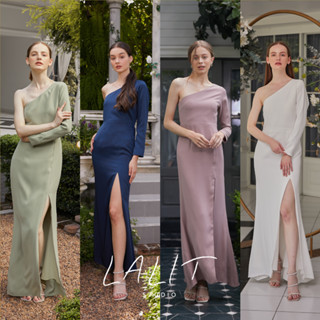 LALIT STUDIO Eva Dress เดรสยาว ไหล่เดียว ผ่าหน้า (Pre Order เฉพาะสีขาว)