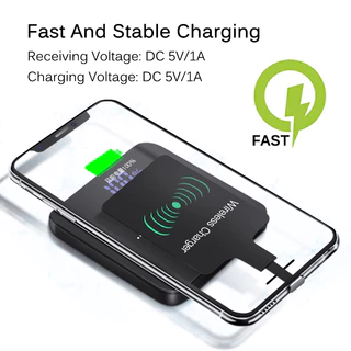 แผ่นรับสัญญาณชาร์จ ไร้สาย Qi Wireless Charger Receiver แผ่นรับรองการชาร์จ ที่ชาร์จไร้สาย