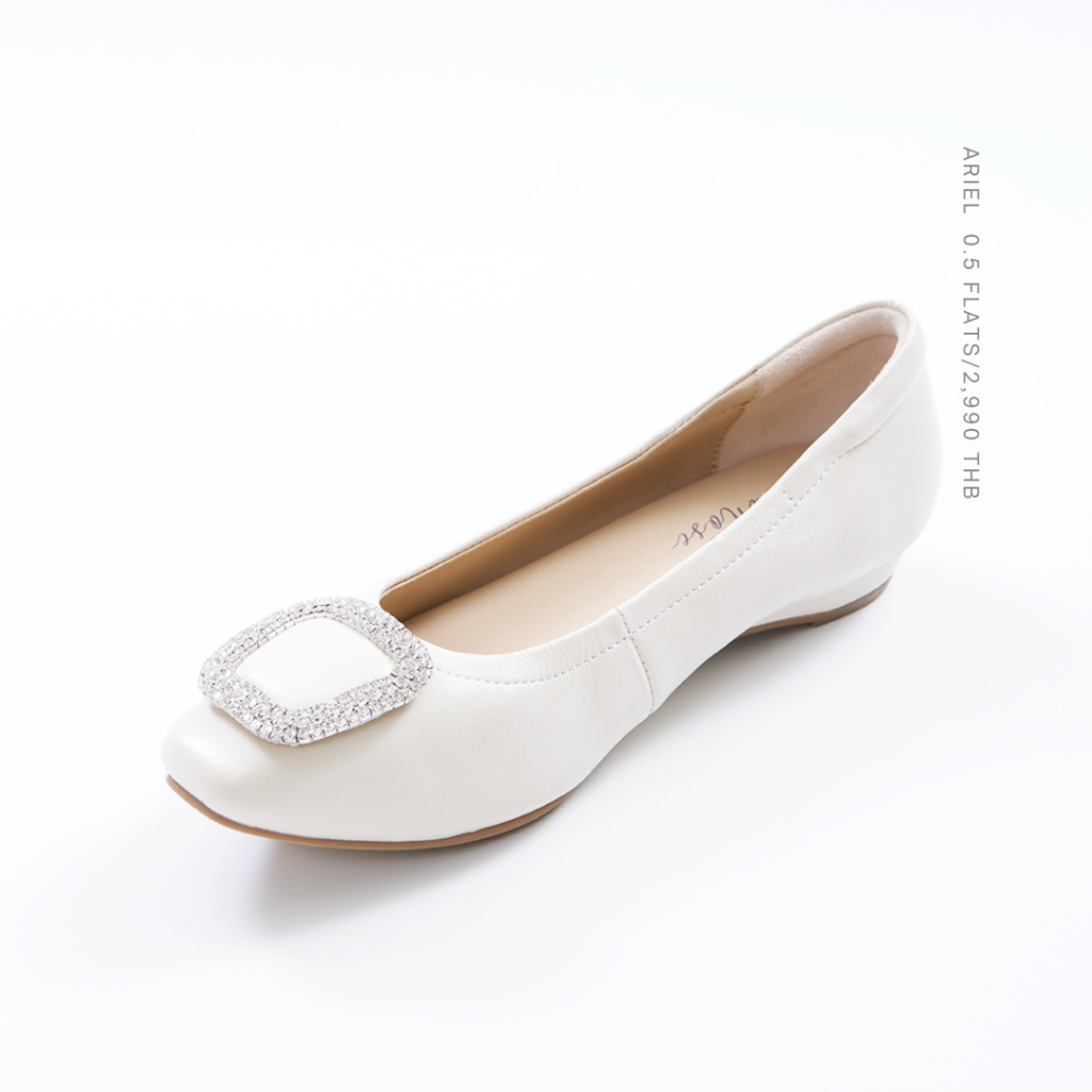 รองเท้าหนังแกะใหม่ล่าสุด รุ่น Ariel Heels 0.5 CM 1383-2 Size 37-42 ราคา ถูกที่สุด ดีลบีเคเค แกลเลอรีภาพที่ 2