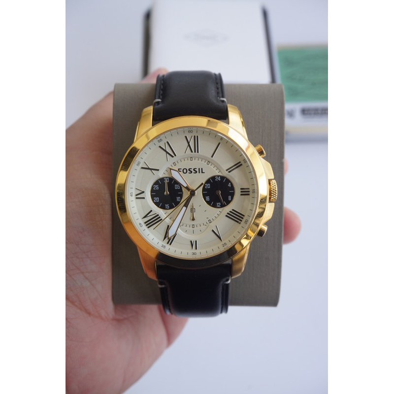 นาฬิกา Fossil Grant Gold Tone Chronograph 44mm. Ref : FS5272