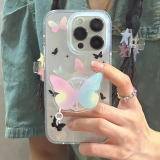 ✨สไตล์ใหม่✨เคสไอโฟน 14 Pro Max  เคส for 11 12 13 Pro Max ผีเสื้อ griptok เคสพกพาสะดวก iPhone 13 Case เคสกันกระแทก