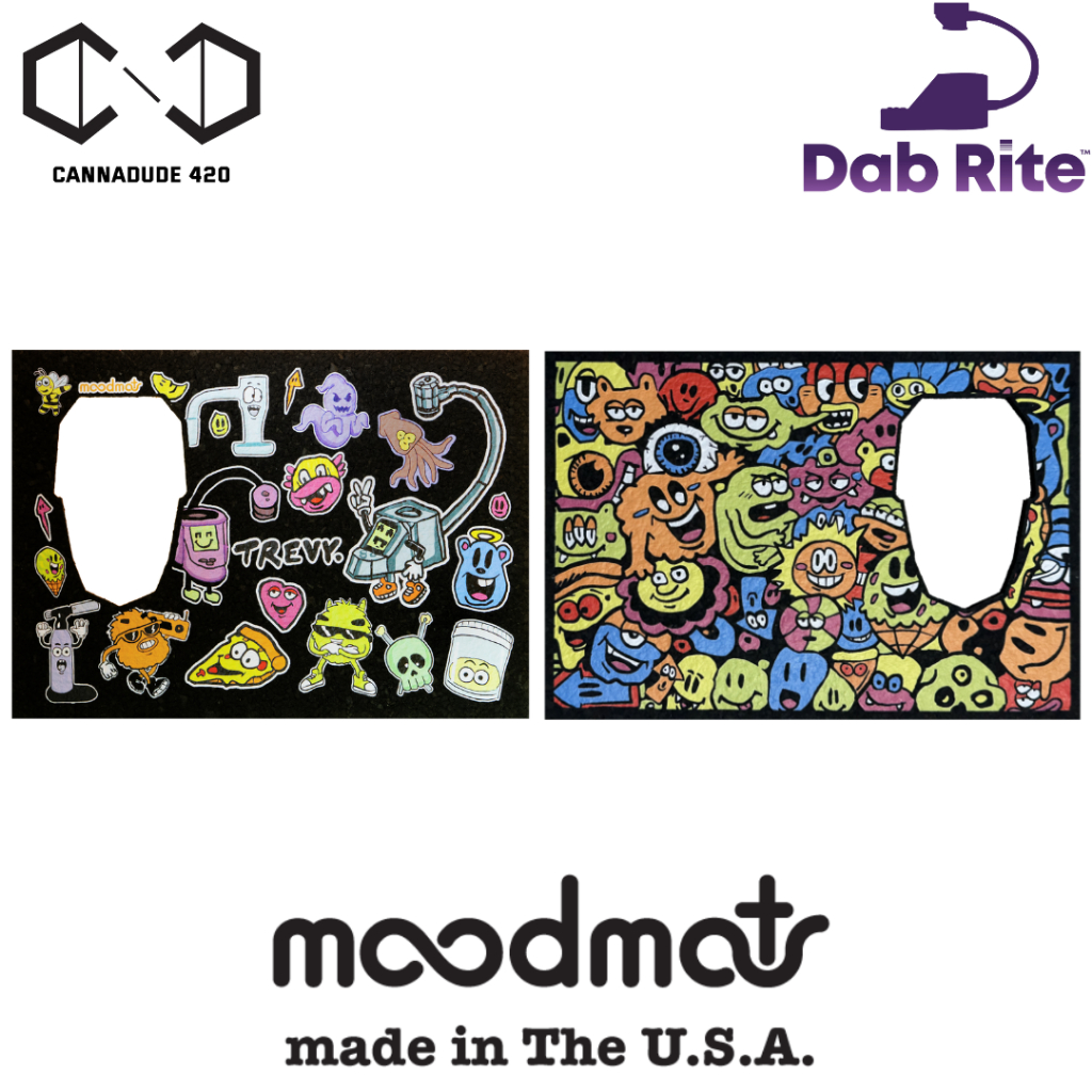 Dab Rite x Moodmats – PRO – Trevy Metal แผ่นยางรองบ้อง แผ่นยางรองแดป Dab Mat พร้อมช่องสำหรับ Dabrite Pro