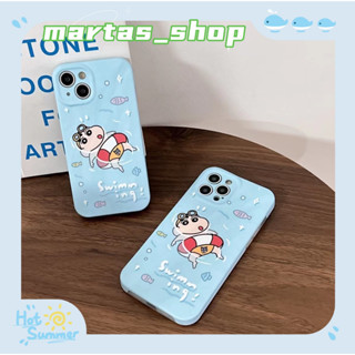 ❤️ส่งของขวัญ❤️ เคสไอโฟน 11 12 13 14 Pro Max เครยอนชินจัง มหาสมุทร ฤดูร้อน ความคิดสร้างสรรค์ Case for iPhone สาวน่ารักหัว